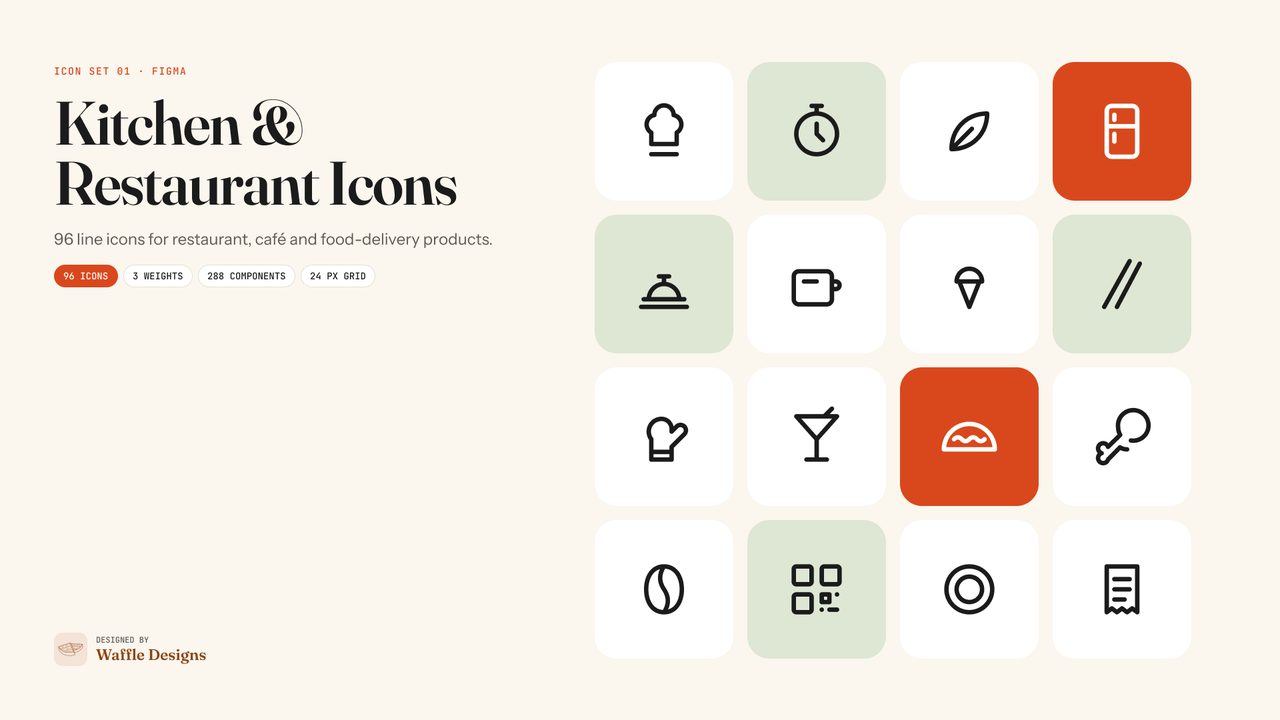 Kitchen & Restaurant Icons cover